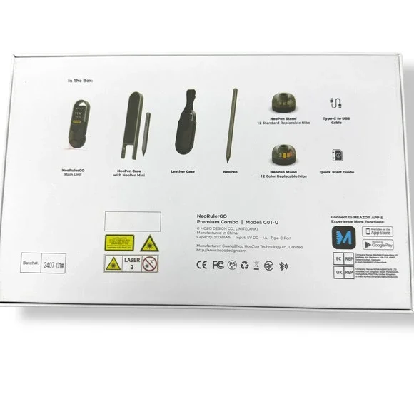 NeoRulerGo Premium Combo Hozo Design Digital Ruler Pen Nibs USB C Rechargeable - Picture 3 of 3